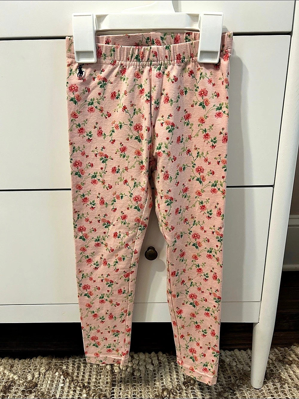 Ralph Lauren Girls Floral Leggings Size 5 Like New